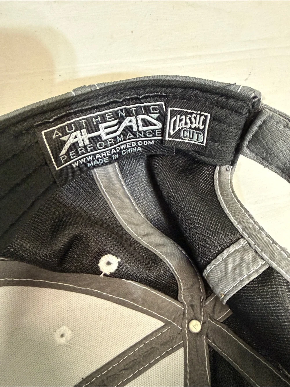 Men's Gray AHEAD Embroidered UPF 30+ Baseball Cap